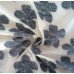 Elastischer Viskose Jersey - weiß mit grau-blau Blumen