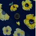 Bedruckter Baumwolle Kleiderstoff seidig - dunkelblau mit gelb